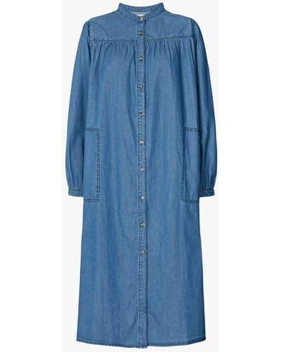 Lolly's Laundry Jess Long Sleeve Shirt Dress - Blue