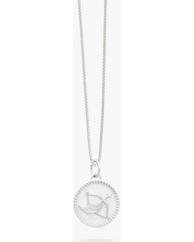 Rachel Jackson Personalised Zodiac Art Coin Necklace - White