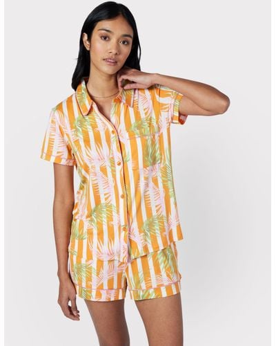 Chelsea Peers Palm Stripe Short Pyjamas - Multicolour