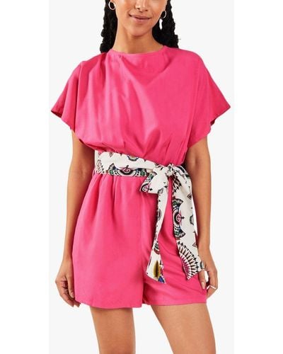 Accessorize Open Back Playsuit - Pink