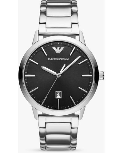 Emporio Armani Date Bracelet Strap Watch - Metallic