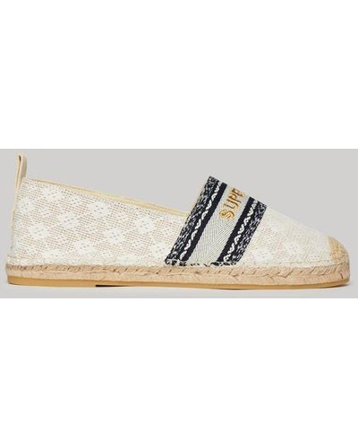 Superdry Canvas Lace Overlay Espadrilles - Natural