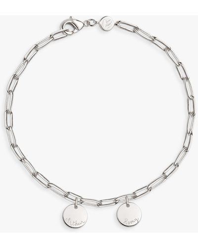 Merci Maman Personalised Dainty Love Links 2 Charm Bracelet - Natural