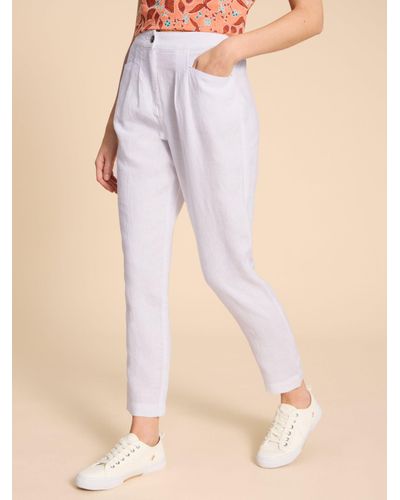 White Stuff Rowena Linen Trousers - Blue