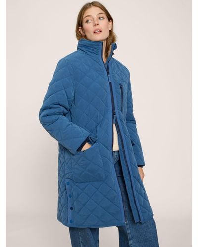 White Stuff Luckie Quilted Coat - Blue
