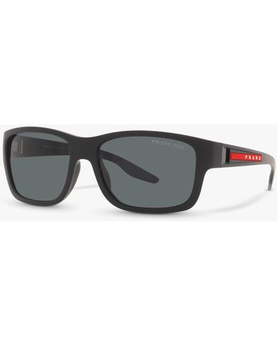 Prada Linea Rossa Ps 01ws Pillow Polarised Sunglasses - Black