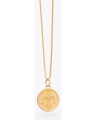 Rachel Jackson Personalised Zodiac Art Coin Necklace - Metallic