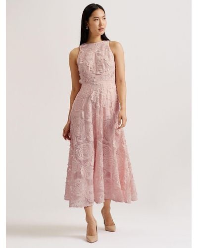 Ted Baker Ullaa Textured Flower Maxi Dress - Pink