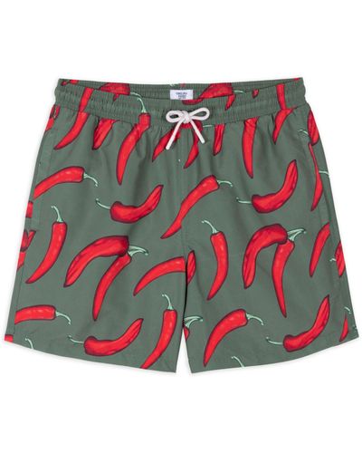 Chelsea Peers Chilli Pepper Print Swim Shorts - Red