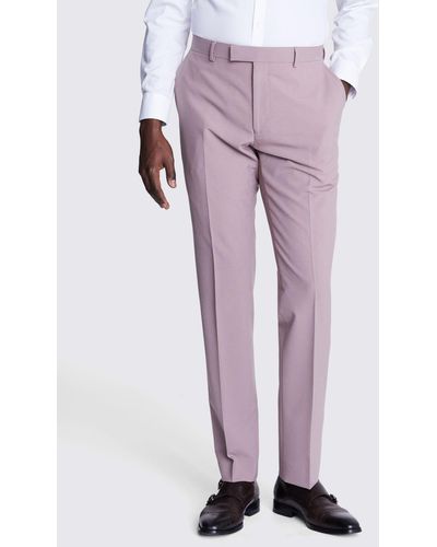 Moss X Dkny Slim Fit Wool Blend Suit Trousers - Purple