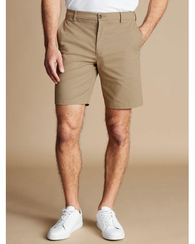 Charles Tyrwhitt Slim Fit Cotton Blend Shorts - Natural