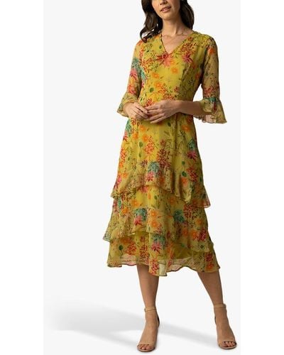 Raishma Alicia Floral Midi Dress - Yellow