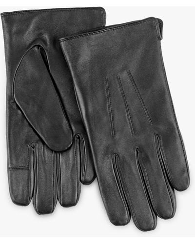 Totes 3 Point Leather Smartouch Gloves - Grey