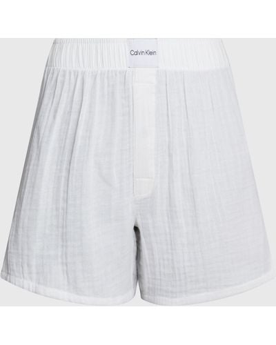 Calvin Klein Boxer Slim Lounge Shorts - White
