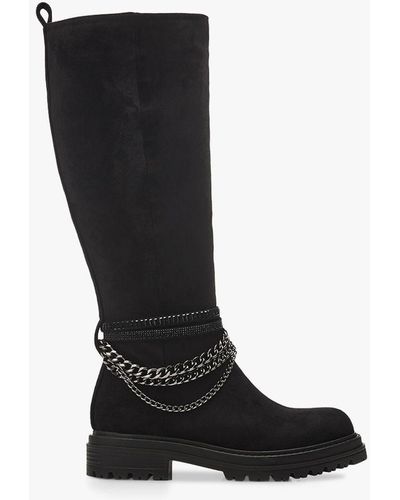 Moda In Pelle Litzy Suede Chunky Calf Boots - Black