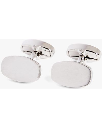 Moss Brushed Squoval Cufflinks - White