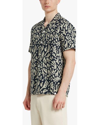 Farah Saunders Linen Blend Short Sleeve Shirt - Multicolour