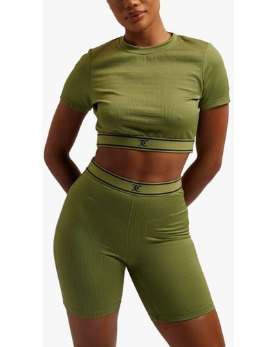 Juicy Couture Rayon Rib Short Sleeve Top - Green