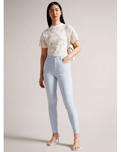 Ted Baker Sophaa Skinny Leg Sateen Trousers - White