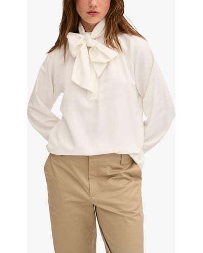 My Essential Wardrobe Estelle Pussybow Blouse - Natural