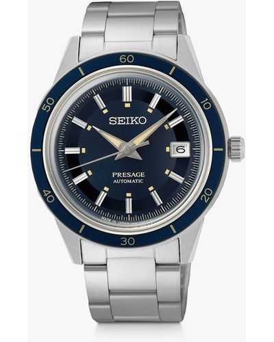 Seiko Presage Automatic Date Bracelet Strap Watch - Blue