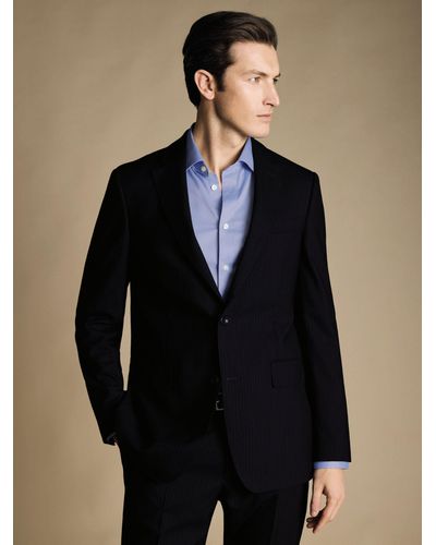 Charles Tyrwhitt Slim Fit Ultimate Performance Stripe Suit Jacket - Black