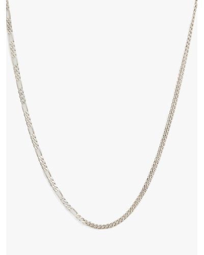 AllSaints Mixed Figaro & Curb Chain Necklace - White