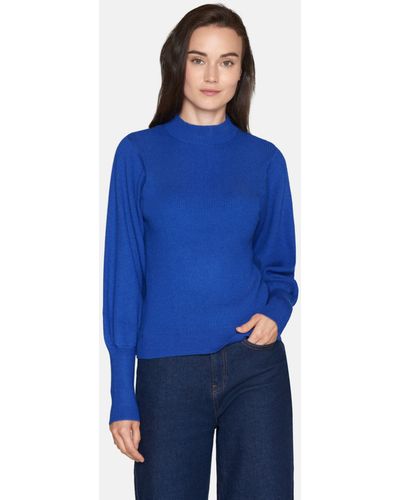 Sisters Point Hani Knitted High Neck Top - Blue
