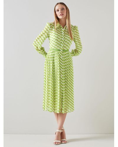 LK Bennett Tallis Pleated Dress - Green