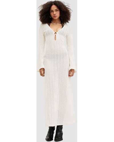 AllSaints Karma Organic Cotton Maxi Dress - White
