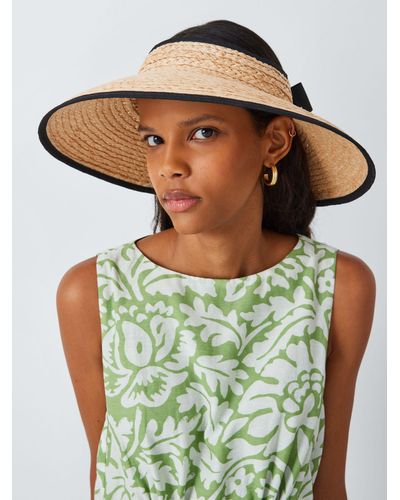 John Lewis Raffia Ribbon Visor Hat - Green