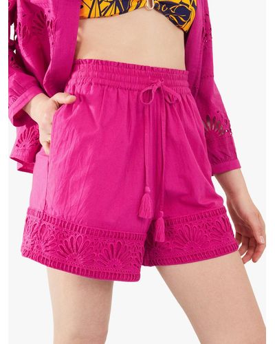 Accessorize Shell Broderie Shorts - Pink