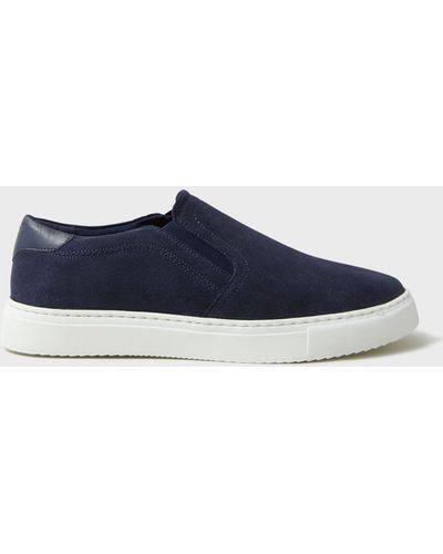 Crew Slip On Suede Trainers - Blue
