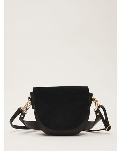 Phase Eight Suede Cross Body Bag - Black