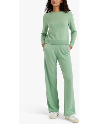 Chinti & Parker Cashmere Wide Leg Trousers - Green