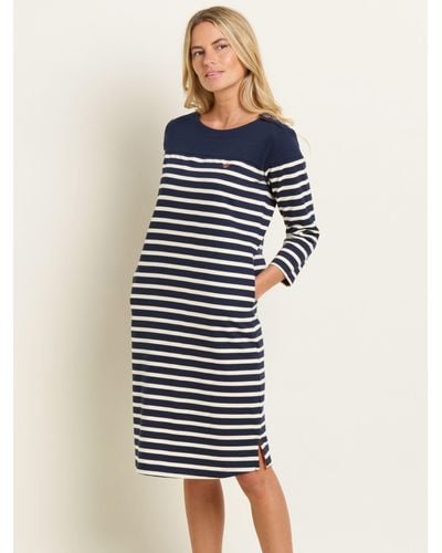 Brakeburn West Bay Stripe Knee Length Dress - Blue