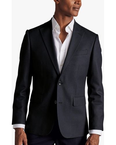 Charles Tyrwhitt Slim Fit Wool Proper Blazer - Black