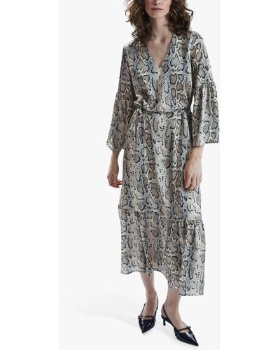 James Lakeland Python Print Belted Midi Dress - Multicolour