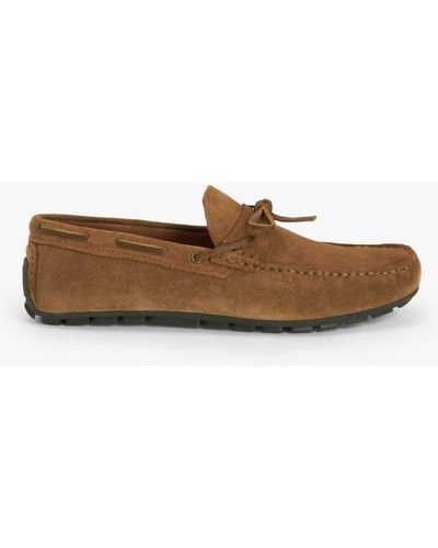 John Lewis Suede Lace Up Moccasins - Brown