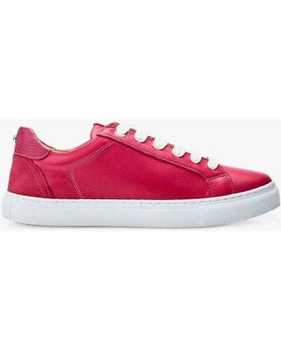 Moda In Pelle Braidie Low Top Leather Trainers - Red
