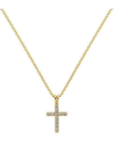 Melissa Odabash Crystal Cross Pendant Necklace - Metallic