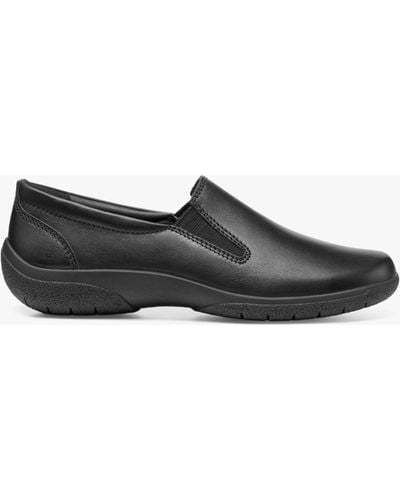 Hotter Glove Ii Extra Wide Fit Leather Slip-on Shoes - Grey