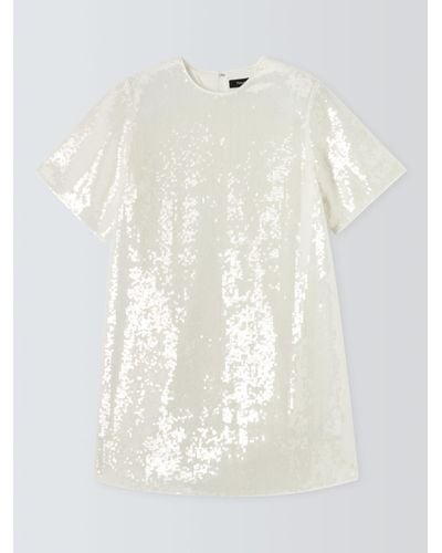 Theory Sequin T-shirt Dress - White
