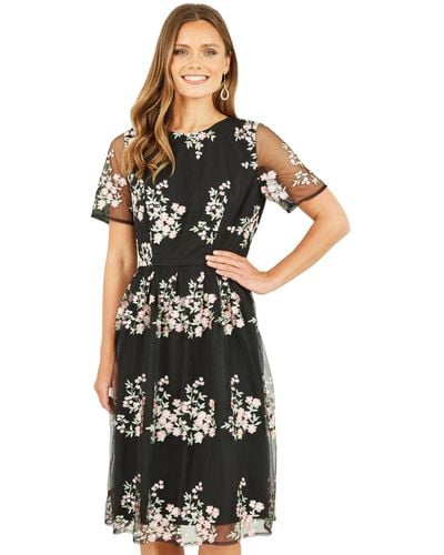 Floral Lace Midi Skater Dress