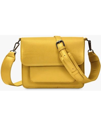 Hvisk Cayman Pocket Structure Smooth Cross Body Bag - Yellow