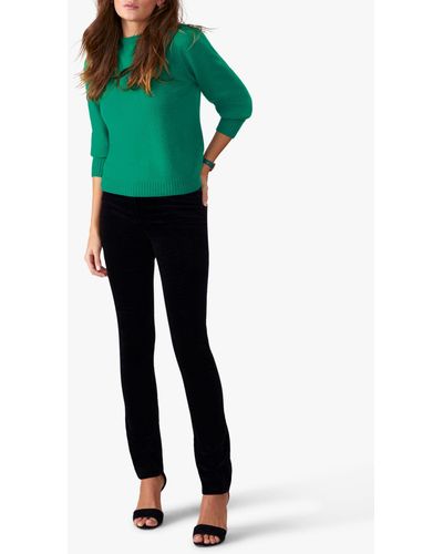 Pure Collection Washed Velvet Jeans - Green
