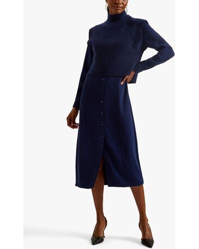 Ted Baker Elsiiey Knit Layer Shirt Dress - Blue