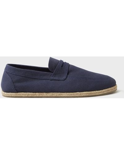 Crew Canvas Espadrille Loafers - Blue