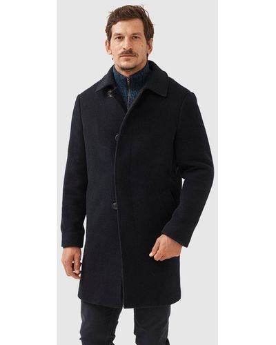 Rodd & Gunn Murchison Tailored Wool Blend Overcoat - Black