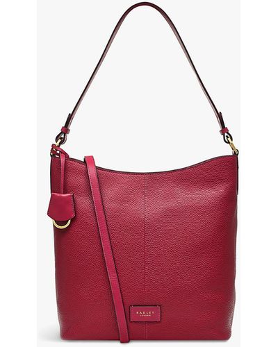 Radley Southwark Lane Leather Large Zip Top Shoulder Bag - Red